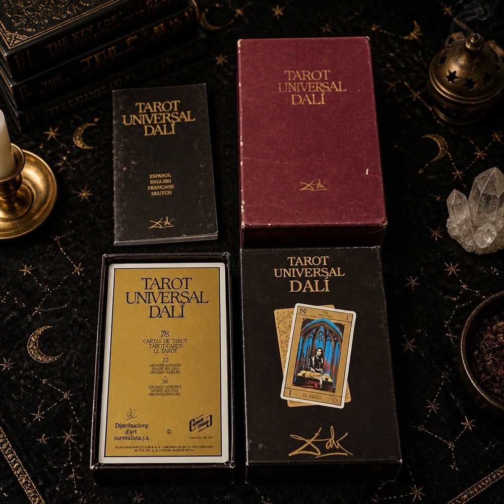 Salvador Dali Tarot Universal 1984 First Edition 78 Card Deck Gold Edges Spain